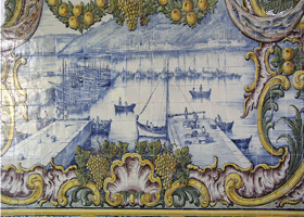 Azulejoja Setubalin kauppahallissa